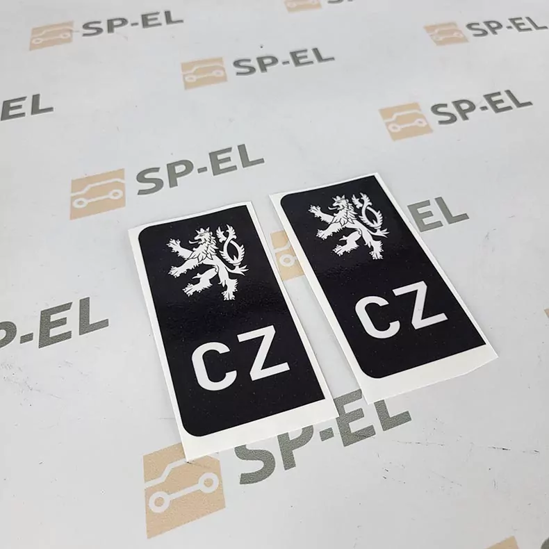 Srazová samolepka / Přelepka / Přelep na SPZ / RZ / registrační značku - Lev - černá - 2 ks pro auto, 1 ks pro moto