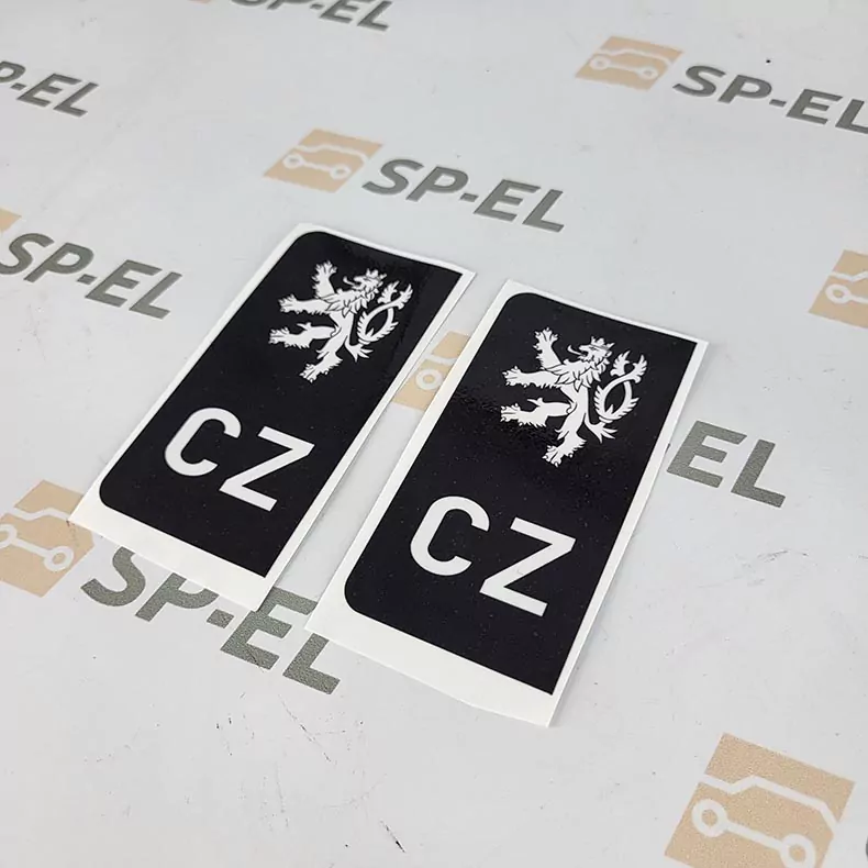 Srazová samolepka / Přelepka / Přelep na SPZ / RZ / registrační značku - Lev - černá - 2 ks pro auto, 1 ks pro moto