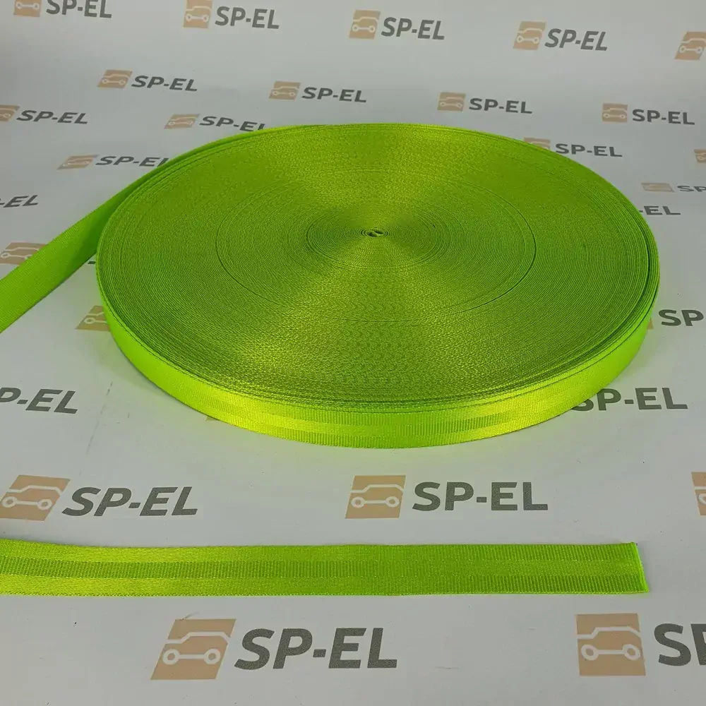 Pásovina na bezpečnostní pásy - Zelená reflexní 25mm