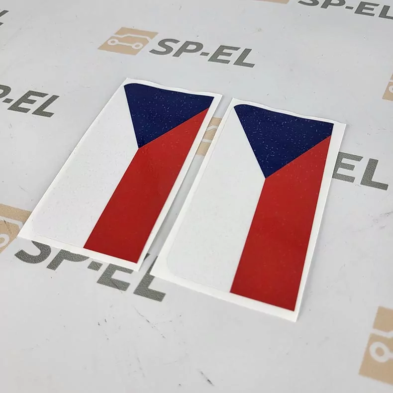 Srazová samolepka / Přelepka / Přelep na SPZ / RZ / registrační značku - vlajka - 2 ks pro auto, 1 ks pro moto