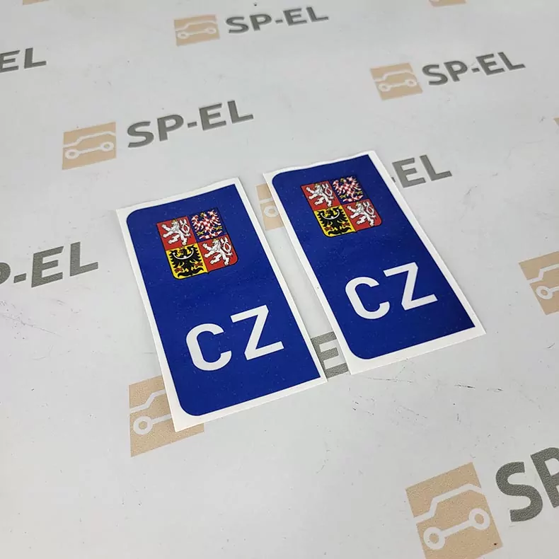 Srazová samolepka / Přelepka / Přelep na SPZ / RZ / registrační značku - státní znak - 2 ks pro auto, 1 ks pro moto