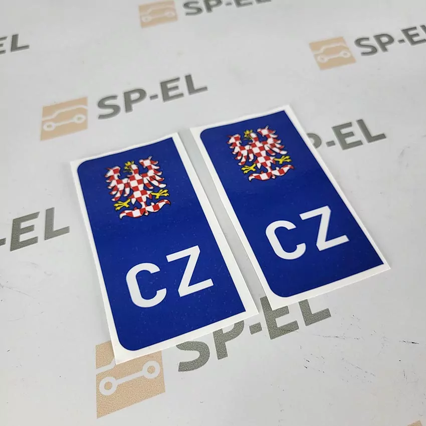 Srazová samolepka / Přelepka / Přelep na SPZ / RZ / registrační značku - Morava - orlice - 2 ks pro auto, 1 ks pro moto
