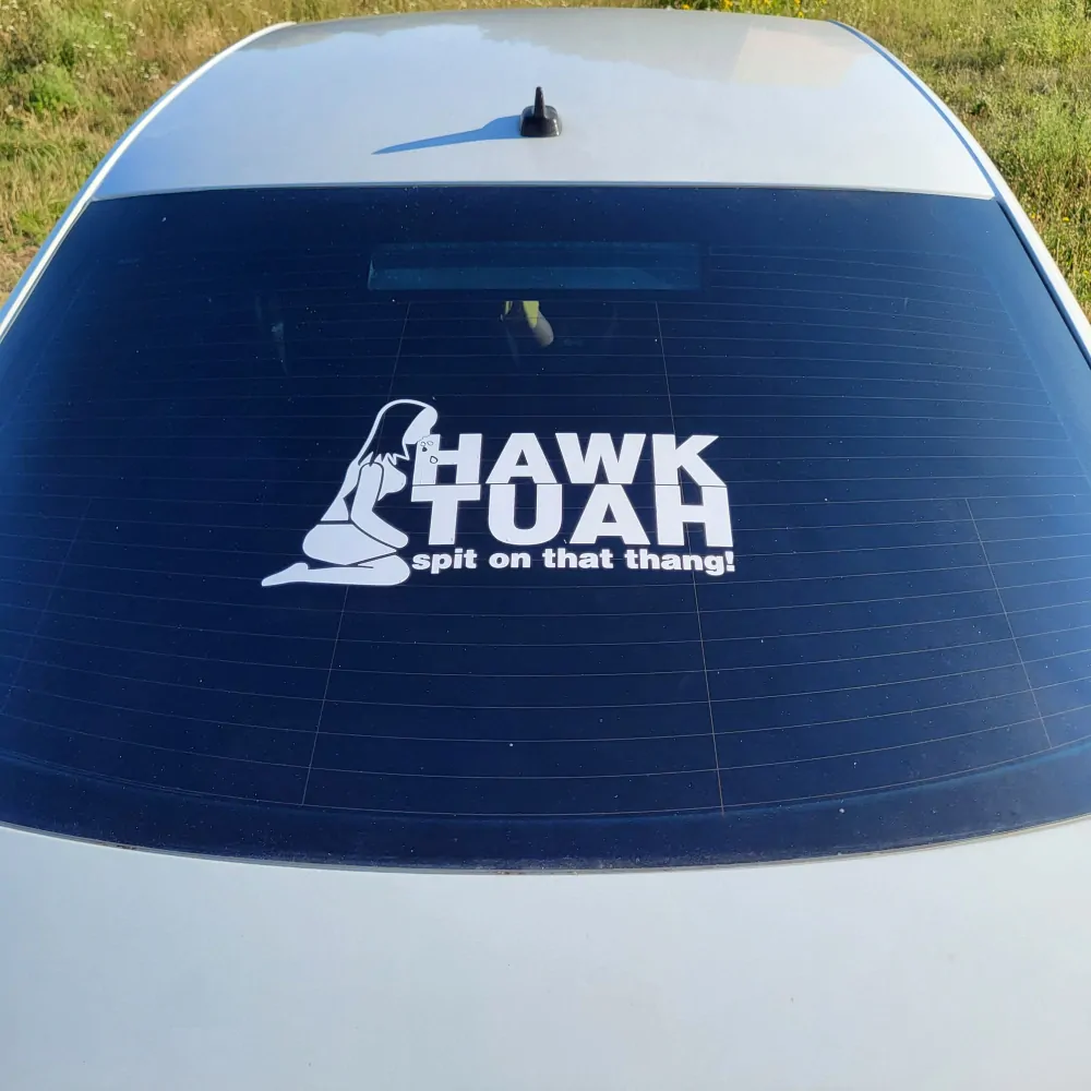 HAWK TUAH nálepka černá