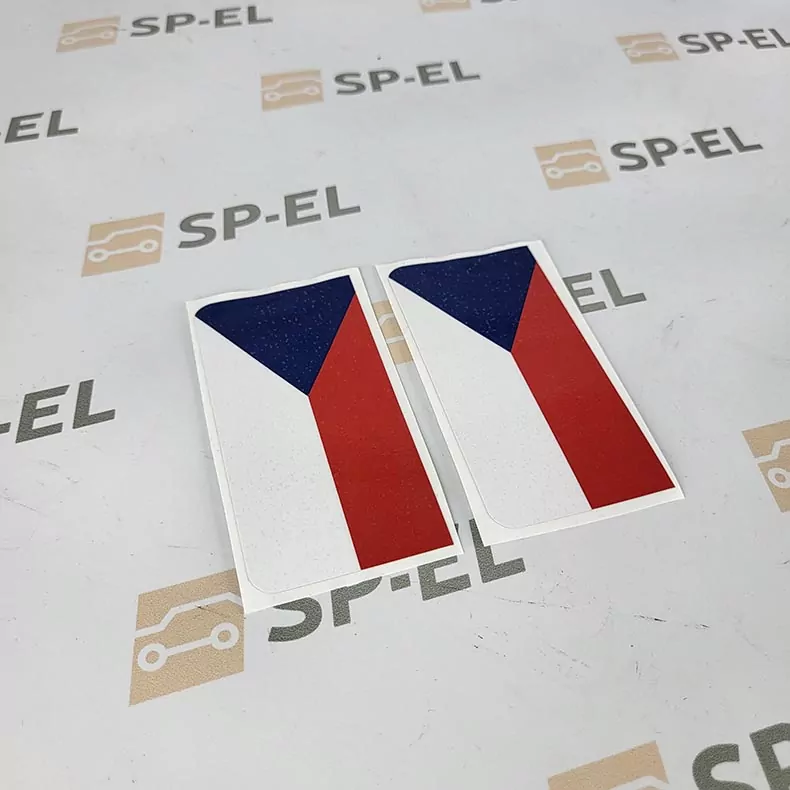 Srazová samolepka / Přelepka / Přelep na SPZ / RZ / registrační značku - vlajka - 2 ks pro auto, 1 ks pro moto