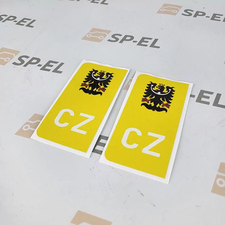 Srazová samolepka / Přelepka / Přelep na SPZ / RZ / registrační značku - Slezsko orlice - 2 ks pro auto, 1 ks pro moto