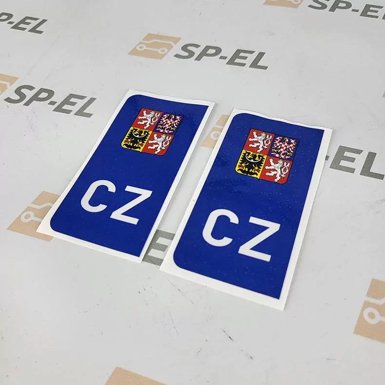 Srazová samolepka / Přelepka / Přelep na SPZ / RZ / registrační značku - státní znak - 2 ks pro auto, 1 ks pro moto