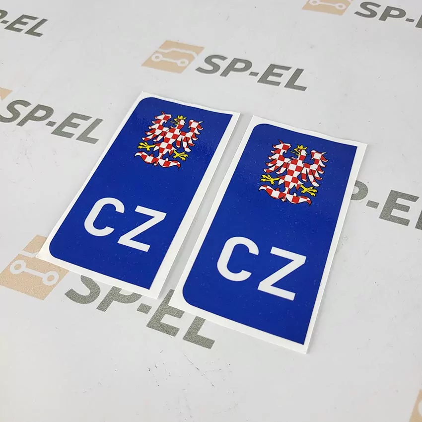 Srazová samolepka / Přelepka / Přelep na SPZ / RZ / registrační značku - Morava - orlice - 2 ks pro auto, 1 ks pro moto