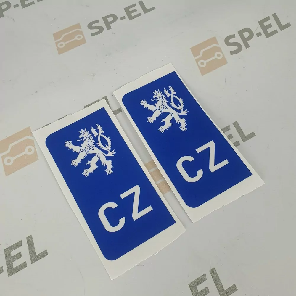 Srazová samolepka / Přelepka / Přelep na SPZ / RZ / registrační značku - Lev - modrá - 2 ks pro auto, 1 ks pro moto