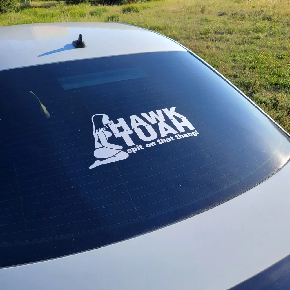 HAWK TUAH nálepka černá