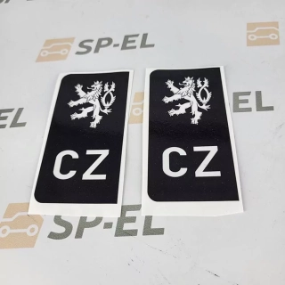 Srazová samolepka / Přelepka / Přelep na SPZ / RZ / registrační značku - Lev - černá - 2 ks pro auto, 1 ks pro moto