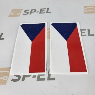 Srazová samolepka / Přelepka / Přelep na SPZ / RZ / registrační značku - vlajka - 2 ks pro auto, 1 ks pro moto