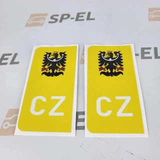 Srazová samolepka / Přelepka / Přelep na SPZ / RZ / registrační značku - Slezsko orlice - 2 ks pro auto, 1 ks pro moto