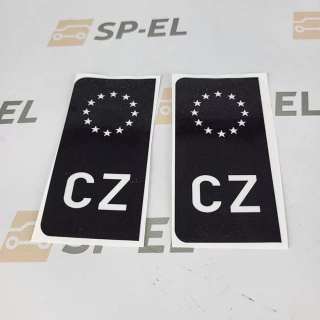 Srazová samolepka / Přelepka / Přelep na SPZ / RZ / registrační značku - EU - černá - 2 ks pro auto, 1 ks pro moto