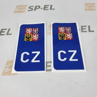 Srazová samolepka / Přelepka / Přelep na SPZ / RZ / registrační značku - státní znak - 2 ks pro auto, 1 ks pro moto