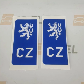 Srazová samolepka / Přelepka / Přelep na SPZ / RZ / registrační značku - Lev - modrá - 2 ks pro auto, 1 ks pro moto
