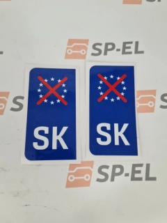 Srazová samolepka / Přelepka / Přelep na SPZ / RZ / registrační značku SK - No EU - 2 ks pro auto, 1 ks pro moto