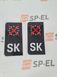 Srazová samolepka / Přelepka / Přelep na SPZ / RZ / registrační značku SK - No EU - černá - 2 ks pro auto, 1 ks pro moto