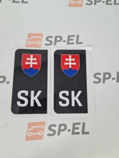 Srazová samolepka / Přelepka / Přelep na SPZ / RZ / registrační značku SK - státní znak - černá - 2 ks pro auto, 1 ks pro moto