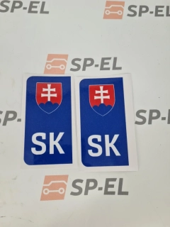 Srazová samolepka / Přelepka / Přelep na SPZ / RZ / registrační značku SK - státní znak - 2 ks pro auto, 1 ks pro moto