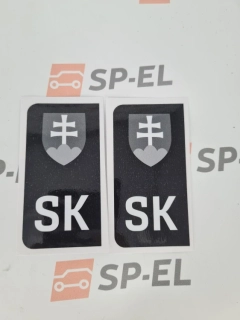 Srazová samolepka / Přelepka / Přelep na SPZ / RZ / registrační značku SK - státní znak - černo-bílá - 2 ks pro auto, 1 ks pro moto