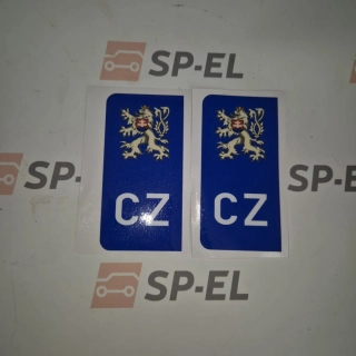 Srazová samolepka / Přelepka / Přelep na SPZ / RZ / registrační značku - státní znak ČSR - 2 ks pro auto, 1 ks pro moto