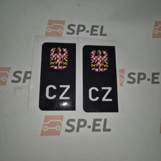 Srazová samolepka / Přelepka / Přelep na SPZ / RZ / registrační značku - Morava - orlice - černá - 2 ks pro auto, 1 ks pro moto