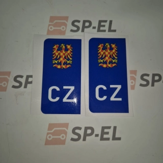 Srazová samolepka / Přelepka / Přelep na SPZ / RZ / registrační značku - Morava - zlatá orlice - 2 ks pro auto, 1 ks pro moto