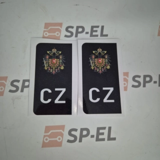 Srazová samolepka / Přelepka / Přelep na SPZ / RZ / registrační značku - Rakousko-Uhersko - černá - 2 ks pro auto nebo 1 ks pro moto